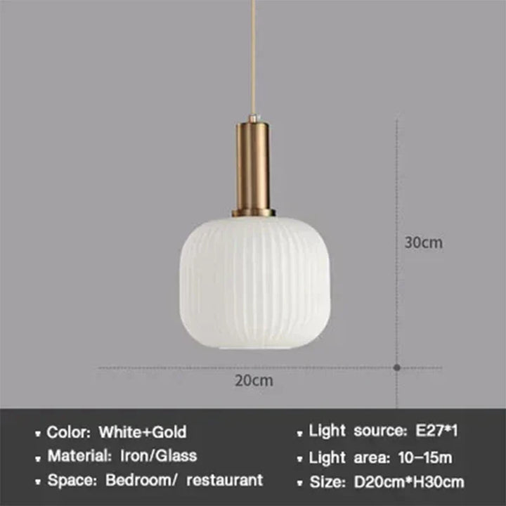 Moderne Nordic Glazen Hanglamp – Enkele Kop LED Hanglamp voor Eetkamer, Slaapkamer, Café en Studie – Wit, Groen, Cognac & meer