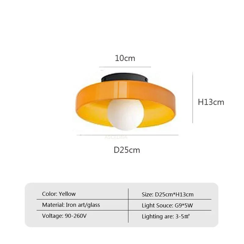 Moderne dubbele glazen plafondlamp – G9-lamp wandlamp voor woonkamer, slaapkamer, hal en balkon