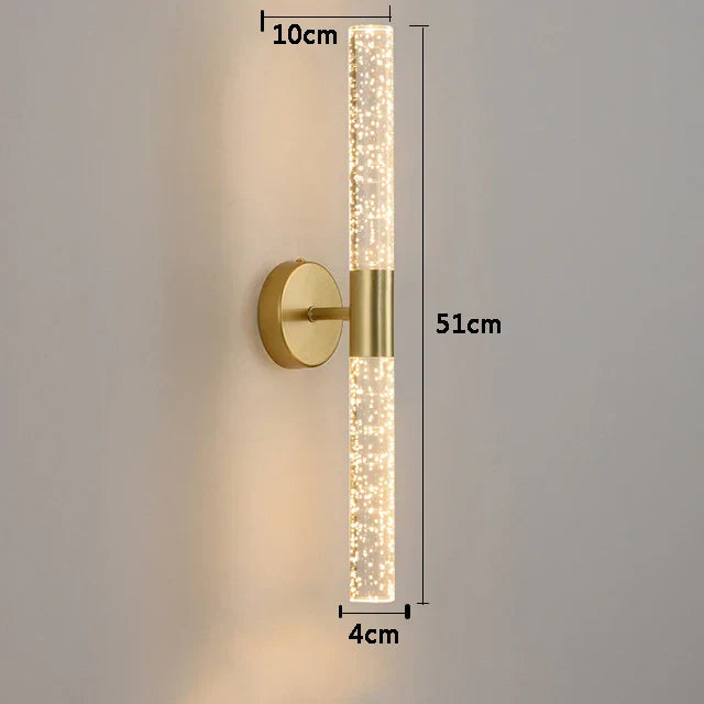 Moderne LED Kristall Wandleuchte – Slanke Wandmontage Lichtarmatuur voor slaapkamer, woonkamer, gang en corridor