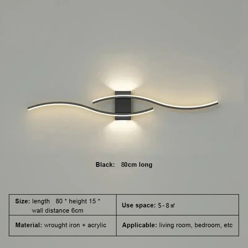 Moderne minimalistische LED strip wandlamp - dimbare wandverlichting voor woonkamer, slaapkamer, restaurant en badkamer