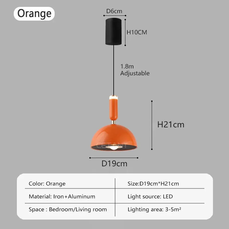 Noordse hoogteverstelbare LED hanglamp - Moderne ijzeren hanglamp voor slaapkamer, woonkamer, studeerkamer en bar (verstelbare hoogte, warm licht)