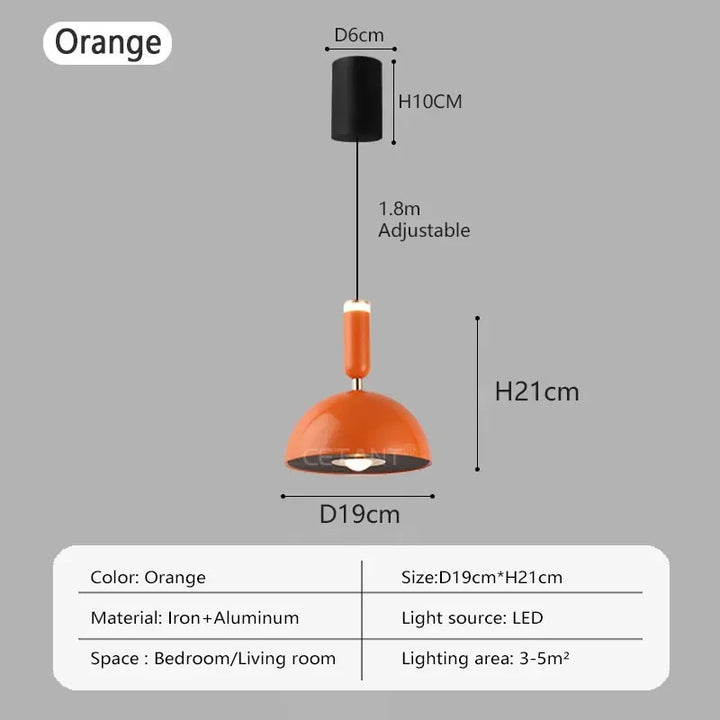 Noordse hoogteverstelbare LED hanglamp - Moderne ijzeren hanglamp voor slaapkamer, woonkamer, studeerkamer en bar (verstelbare hoogte, warm licht)