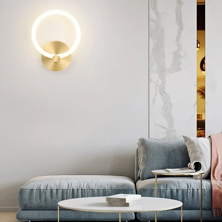 Moderne nordic LED-wandlamp – elegante ringlicht-inrichting voor slaapkamer, woonkamer en hoteldécor