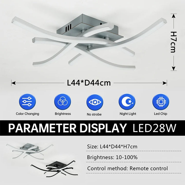 Moderne LED plafondlamp voor woonkamer, eetkamer, slaapkamer en balkon