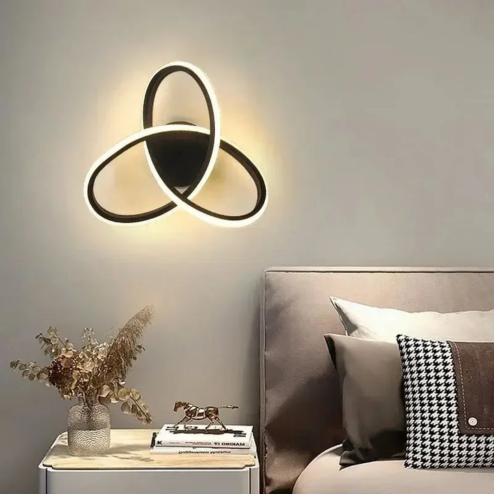 Moderne LED Wandleuchte – Kleeblatt Zwart & Witte Plafondlamp voor Slaapkamer, Woonkamer, Gang en Werkkamer met Afstandsbediening en Dimbare Opties