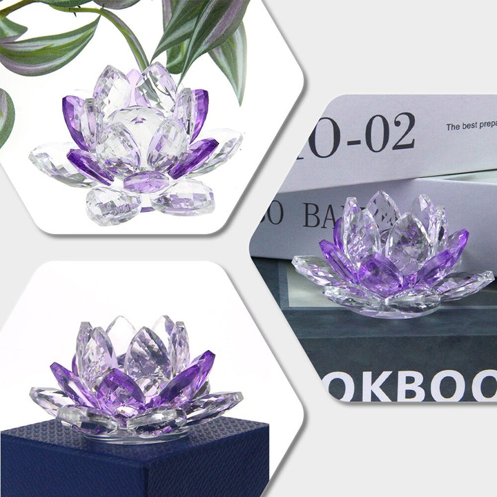 Kristall Lotusbloem Handwerk Glas Briefgewicht Huis Decoratie Ornamenten Figuren Huis Huwelijk Feest Decor Geschenken Souvenir