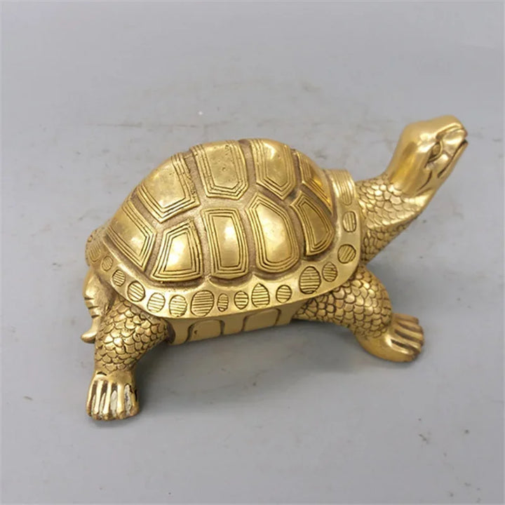 Messing Feng Shui Schildpad Beeld Gelukkig Dier Sculptuur voor Langdurigheid Thuis Kantoor Decoratie Beeldje Cadeau Studie Ornament