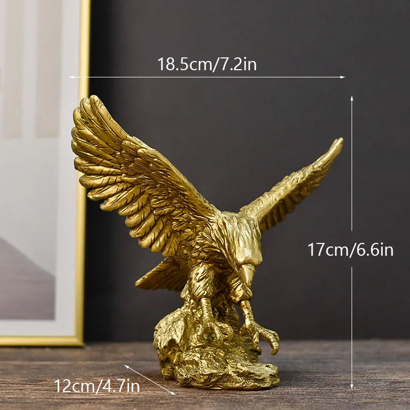 Harz Gouden Adelaar Standbeeld Kunst Dier Model Collectie Ornament Thuis Kantoor Bureau Feng Shui Decor Figuren eenvoudig