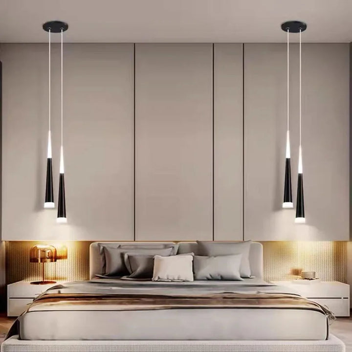 Nordic LED Hanglamp – Lange Hangdraad Kroonluchter voor Slaapkamer, Woonkamer, Eetkamer en Kantoor – Moderne Woondecoratie Lichtbron