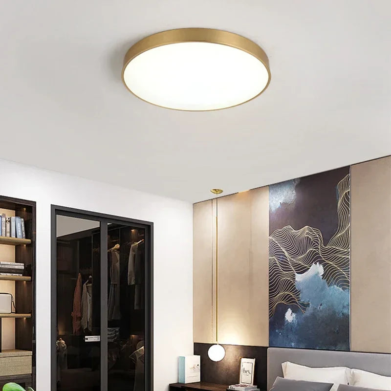 Moderne LED Haloge plafonnière lampen - Eenvoudige gouden ronde