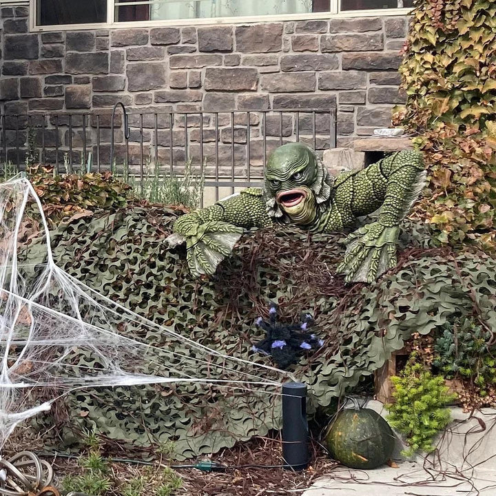 Kreatur The Black Lagoon Grab Sculpturen Figur Tuinbouw Buitenornamenten Monster Standbeeld Man Halloween Decoratie