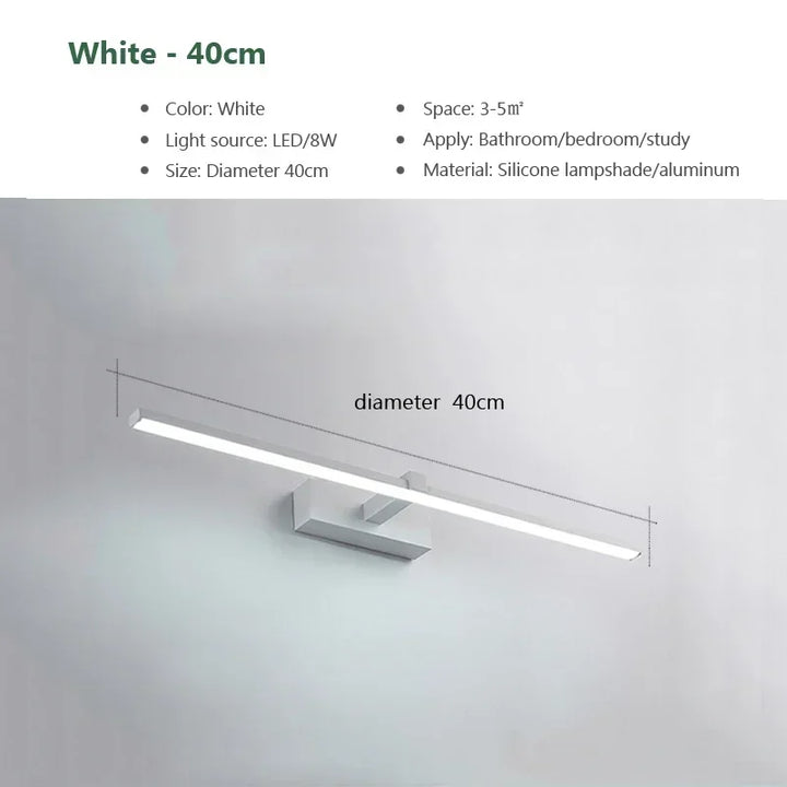 Moderne LED Wandschijnwerper - Driekleurige Badkamerspiegelverlichting met Aluminium Oppervlak voor Spiegel, Badkamer en Woondecoratie