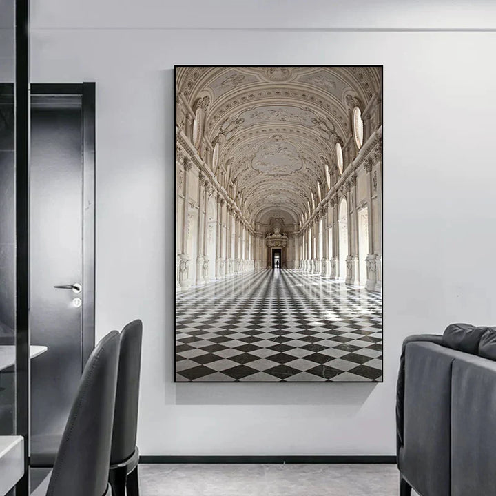 Minimalistische abstracte architectonische wandkunst Fijne kunst canvasprints Posters afbeeldingen voor moderne woonappartement woonkamer kantoor decor