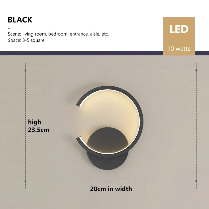 Moderne LED Wandlamp – Noorse Stijl Zwarte, Witte en Gouden Wandverlichting voor Woonkamer, Slaapkamer, Gang en Hu decoration