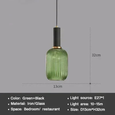 Moderne Nordic Glazen Hanglamp – Enkele Kop LED Hanglamp voor Eetkamer, Slaapkamer, Café en Studie – Wit, Groen, Cognac & meer
