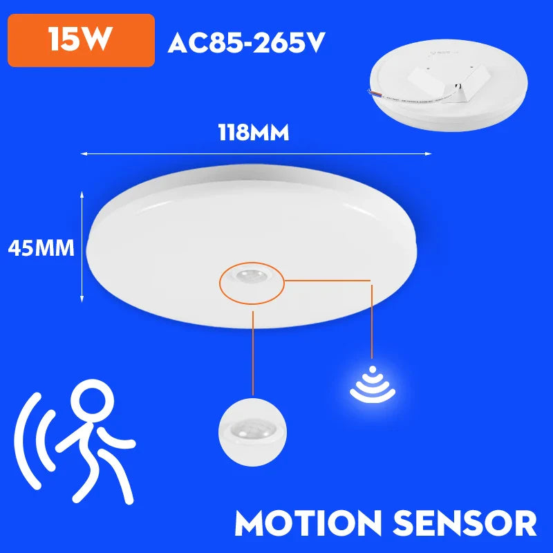 LED PIR bewegingssensor plafondlamp - moderne verlichting voor slaapkamer, woonkamer, trappenverlichting