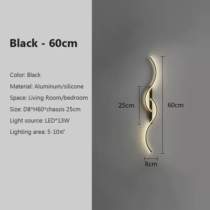 Moderne LED Wandlamp - Hedendaagse Wandlamp voor Woonkamer, Slaapkamer, Eetkamer en Hal - Op- en Neer-verlichting, Dimbaar, Touch-schakelaar, Interieurdecoratie