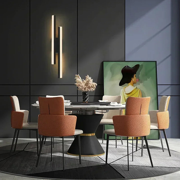 Moderne LED wandlamp met koperen pijp en acryl kap