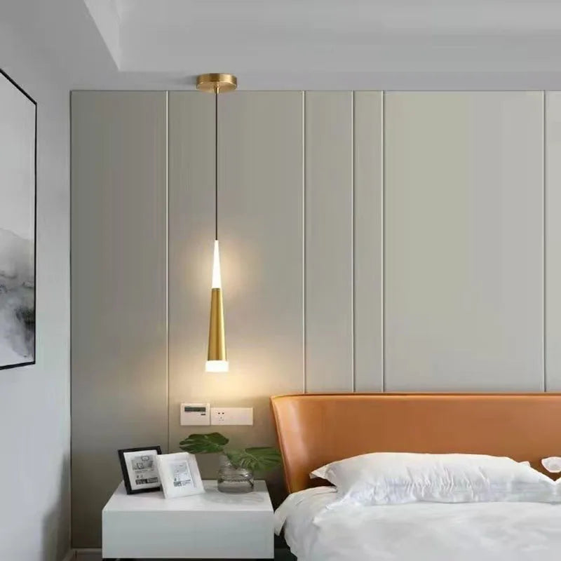 Nordic LED Hanglamp – Lange Hangdraad Kroonluchter voor Slaapkamer, Woonkamer, Eetkamer en Kantoor – Moderne Woondecoratie Lichtbron