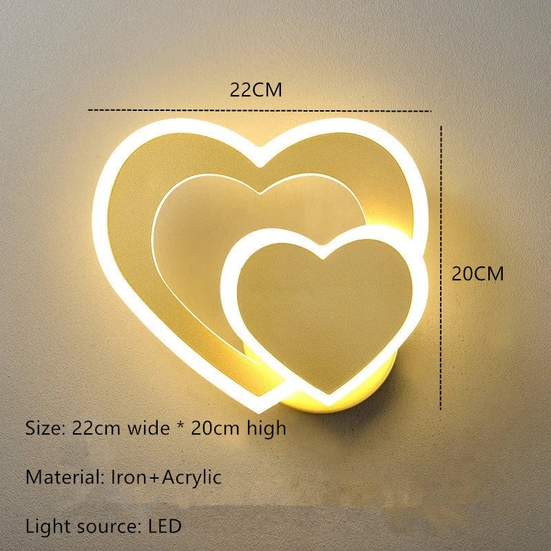 Moderne LED Hartvormige Wandlamp