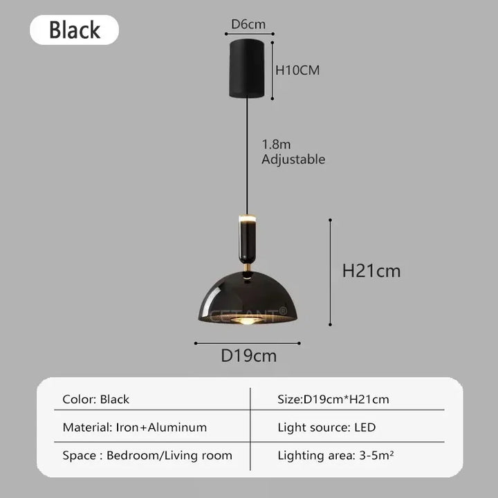 Noordse hoogteverstelbare LED hanglamp - Moderne ijzeren hanglamp voor slaapkamer, woonkamer, studeerkamer en bar (verstelbare hoogte, warm licht)