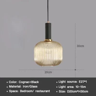Moderne Nordic Glazen Hanglamp – Enkele Kop LED Hanglamp voor Eetkamer, Slaapkamer, Café en Studie – Wit, Groen, Cognac & meer