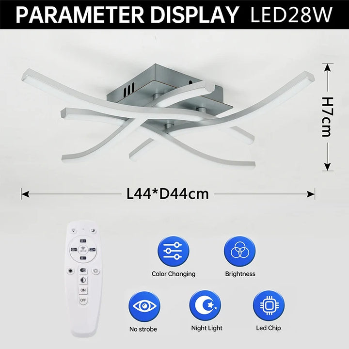Moderne LED plafondlamp voor woonkamer, eetkamer, slaapkamer en balkon