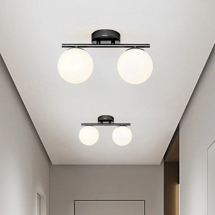 Moderne Nordic LED Plafondlamp – Gouden IJzeren en Glazen Lamp voor Gang, Corridor, Kledingkast, Balkon en Slaapkamer