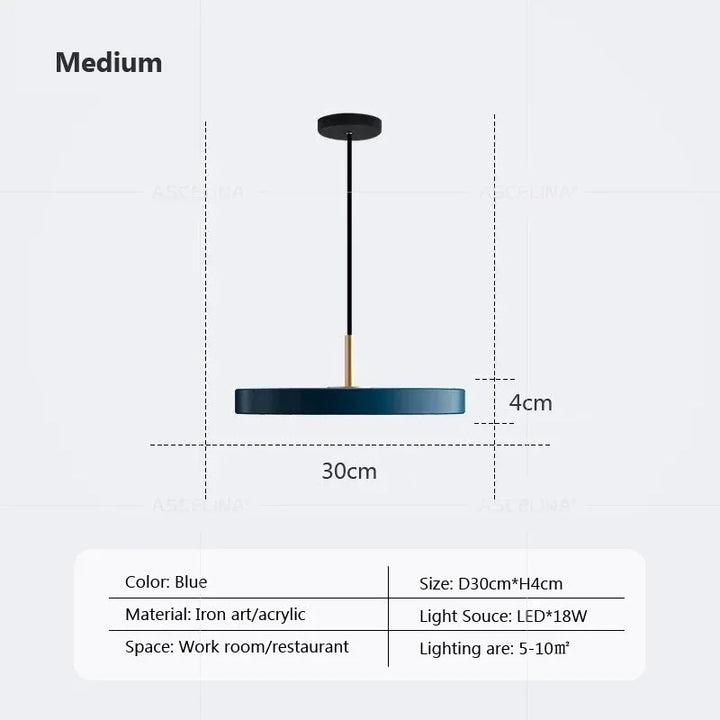 Moderne LED hanglamp – 23/30 cm schijf hanglamp voor slaapkamer, woonkamer, kantoor engang – dimbare LED plafondlamp