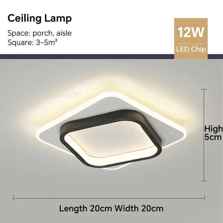 Moderne LED ceiling light - Square ceiling lamp for living room, staircase, hallway and more