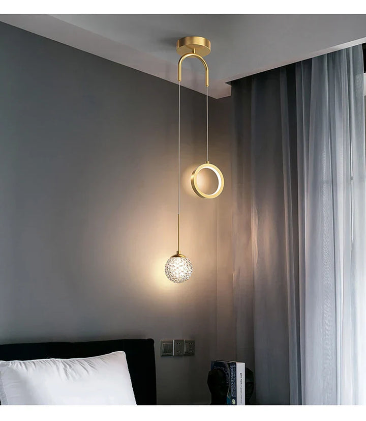 Moderne LED pendelstuk – 2-weg binnenhanglamp voor woonkamer, slaapkamer, eettafel met instelbare 3 lichtkleuren