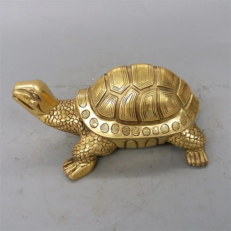 Messing Feng Shui Schildpad Beeld Gelukkig Dier Sculptuur voor Langdurigheid Thuis Kantoor Decoratie Beeldje Cadeau Studie Ornament