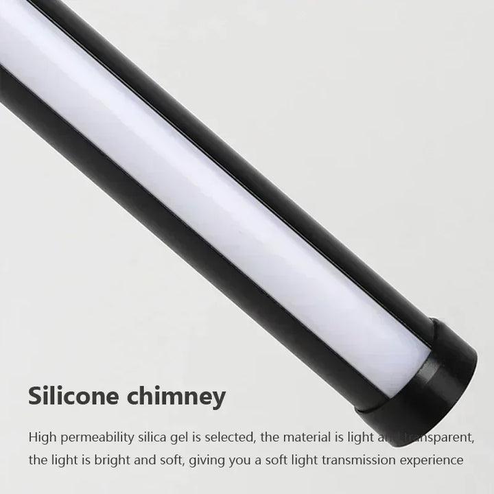 Moderne LED Lange Pendelleuchte voor Eetkamer, Slaapkamer & Woonkamer – Tiptoets, Aluminium Hanglamp, witte & zwarte Lampenkap