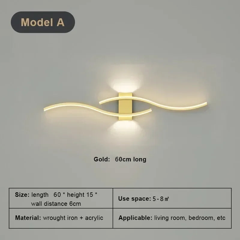 Moderne minimalistische LED strip wandlamp - dimbare wandverlichting voor woonkamer, slaapkamer, restaurant en badkamer