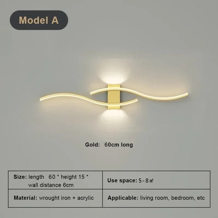 Moderne minimalistische LED strip wandlamp - dimbare wandverlichting voor woonkamer, slaapkamer, restaurant en badkamer