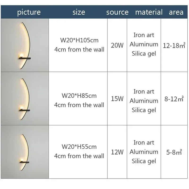 Moderne LED-Wandlamp Zwart Goud - Elegante lange streepdesign voor veelzijdige verlichting