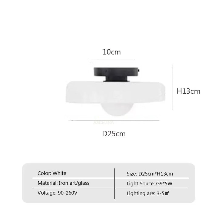 Moderne dubbele glazen plafondlamp – G9-lamp wandlamp voor woonkamer, slaapkamer, hal en balkon