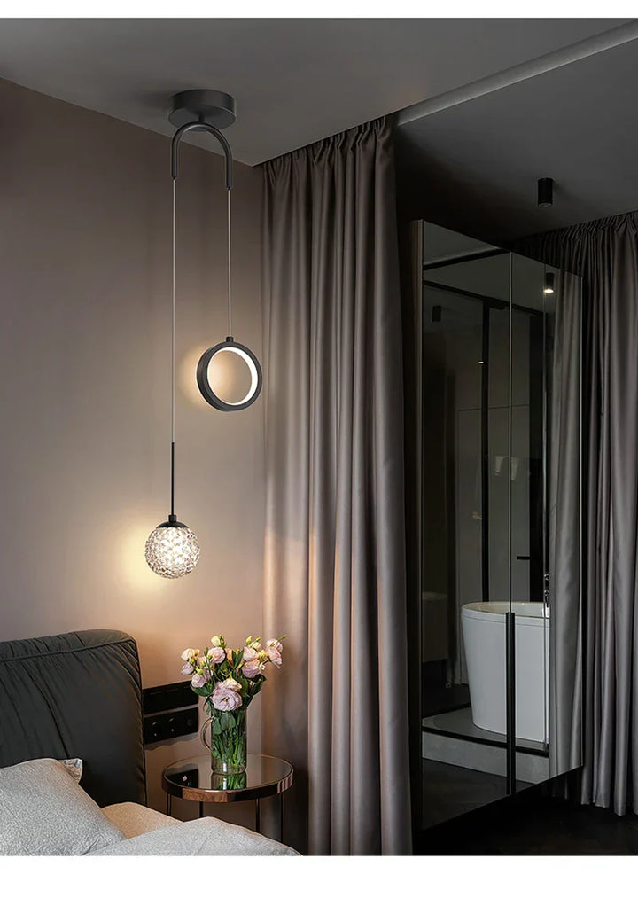 Moderne LED pendelstuk – 2-weg binnenhanglamp voor woonkamer, slaapkamer, eettafel met instelbare 3 lichtkleuren