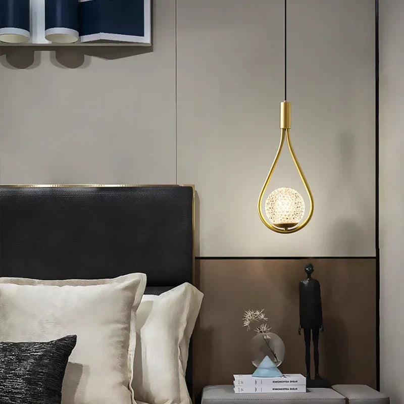 Moderne LED Hanglamp – Noordse gesatineerde glazen bal kroonluchter met G9-lamp voor slaapkamer, woonkamer en eetkamer