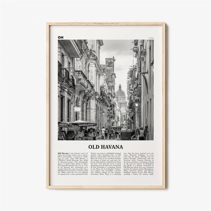 Cuba Havanna Zwart & Wit Reiseposter Wandkunst Fine Art Canvasprints afbeeldingen voor woonkamer eetkamer