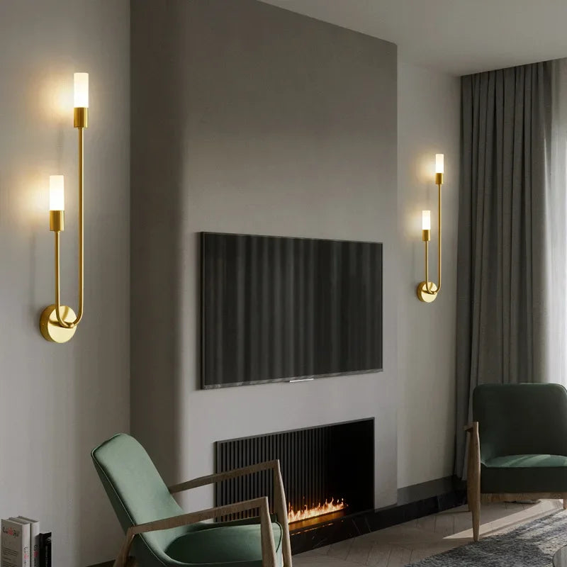 Moderne Gouden LED Wandlamp – Nordic Wandlamp voor Woonkamer, Slaapkamer, Keuken en Hal Decor