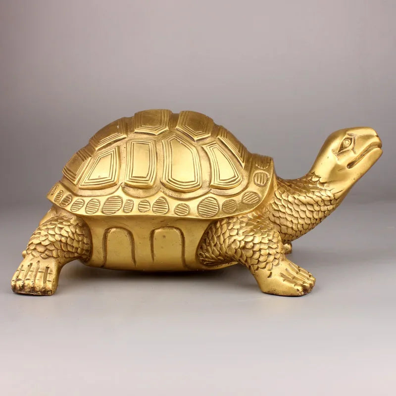Messing Feng Shui Schildpad Beeld Gelukkig Dier Sculptuur voor Langdurigheid Thuis Kantoor Decoratie Beeldje Cadeau Studie Ornament