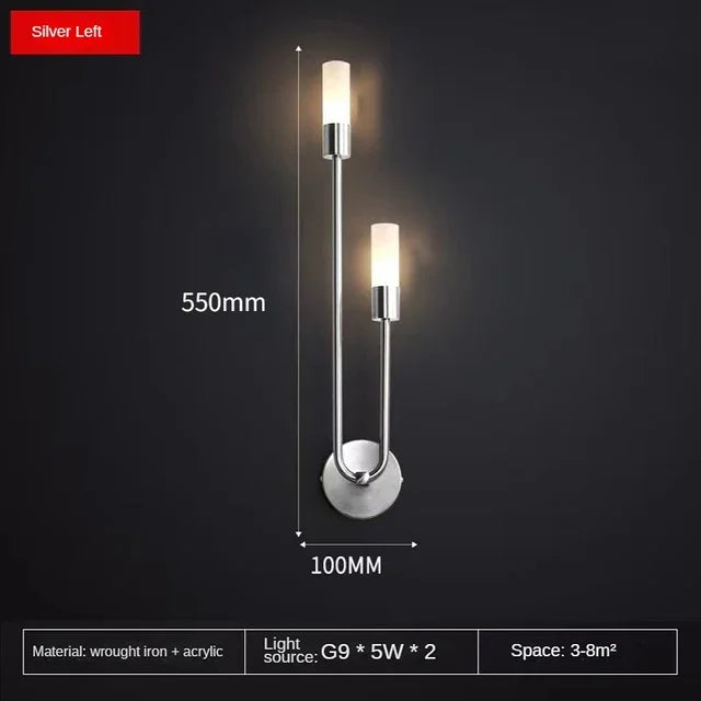 Moderne Gouden LED Wandlamp – Nordic Wandlamp voor Woonkamer, Slaapkamer, Keuken en Hal Decor