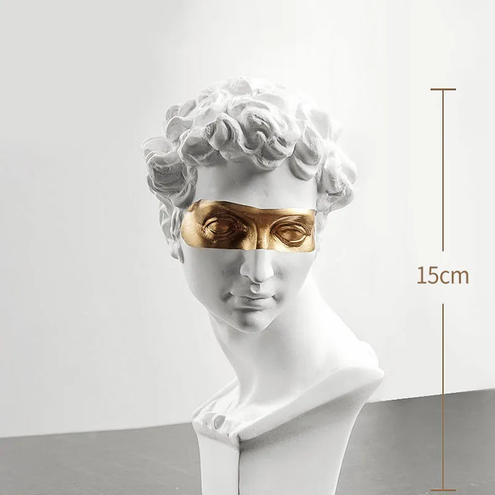 Standbeelden voor decoratie, 15 cm, David, salontafel, woondecoratie, ornamenten, buste van een kamer van gips, witte hars, decoratieve kunstattributen