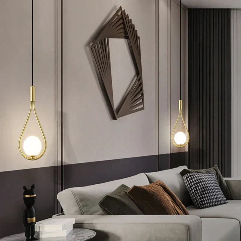Moderne LED Hanglamp – Noordse gesatineerde glazen bal kroonluchter met G9-lamp voor slaapkamer, woonkamer en eetkamer