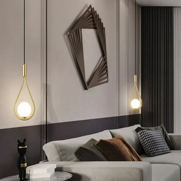 Moderne LED Hanglamp – Noordse gesatineerde glazen bal kroonluchter met G9-lamp voor slaapkamer, woonkamer en eetkamer