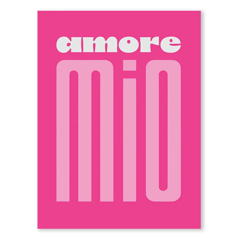 Roze Retro Liefde Quote Wandkunst Fijne Canvasafdrukken Typografische Beelden voor Slaapkamer Woonkamer Hotelkamer Modern Appartement Wanddecoratie