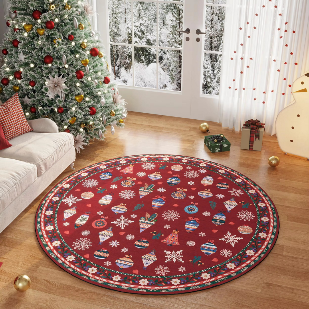 Arosta | Beige Ronde Bloem Rug met Wasbare Antislip Achterkant, Kleurvast voor Woonkamer