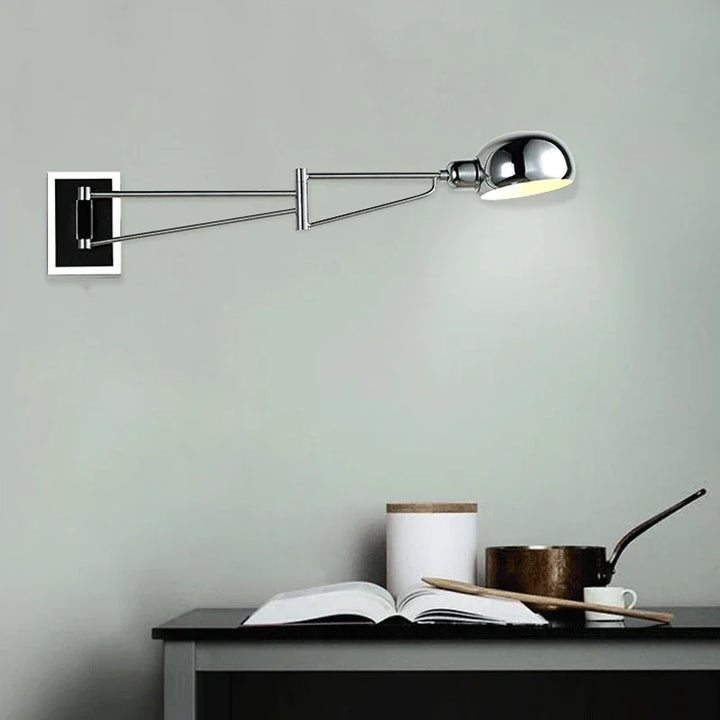 Moderne opvouwbare LED-wandlamp - intrekbare oogvriendelijke wandlamp voor slaapkamer, studie, woonkamer en badkamer