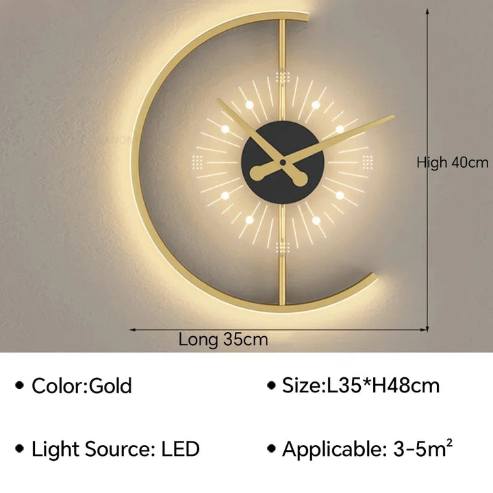 Moderne LED Klok Wandlamp – Stijlvolle Wandgemonteerde Lamp voor Slaapkamer, Woonkamer en Woondecoratie